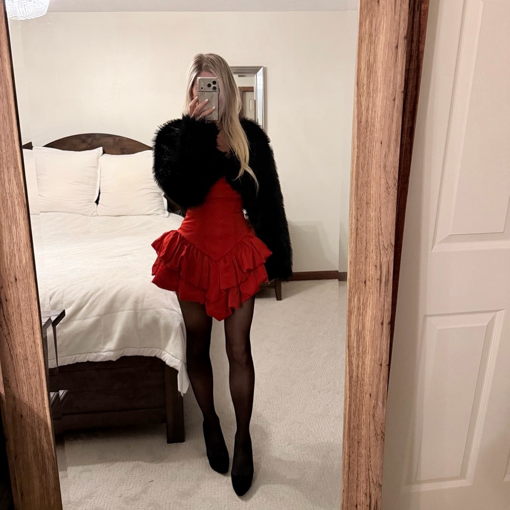 NBD Emilia Mini Dress in Red XS - Picture 11 of 13